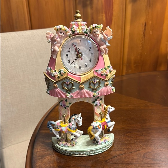 Wall Decor | Charming Carousel Clock With Cherubs | Poshmark